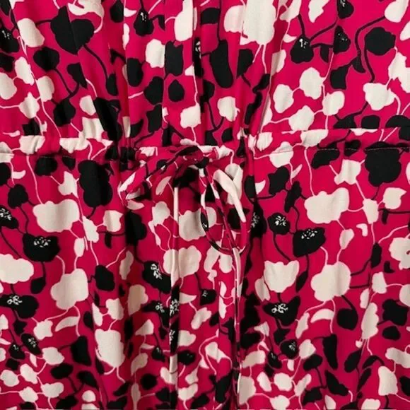 Diane Von Furstenberg Freya Silk Blend Shirt Dress Pink Black Floral Oversized 2 - Picture 4 of 16